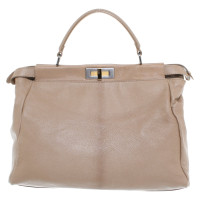 Fendi Peekaboo Bag Large en Cuir en Beige