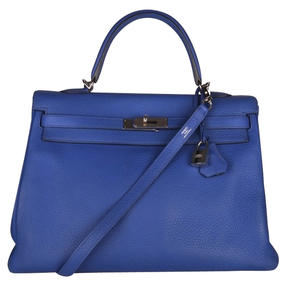 Hermès Kelly Bag 35 en Cuir en Bleu