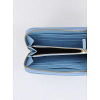 Serapian Täschchen/Portemonnaie aus Leder in Blau
