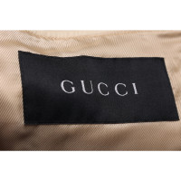 Gucci Jacke/Mantel aus Leder in Creme