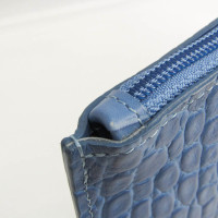 Longchamp Clutch aus Leder in Blau