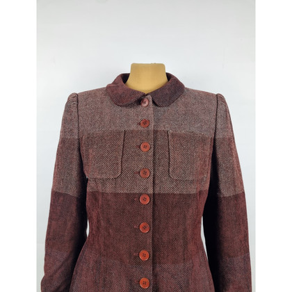 Rena Lange Jacke/Mantel aus Wolle in Bordeaux