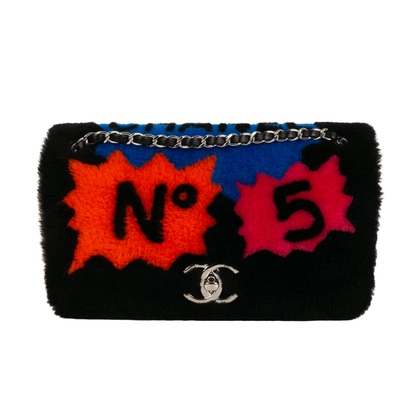 Chanel Flap Bag aus Wolle in Schwarz
