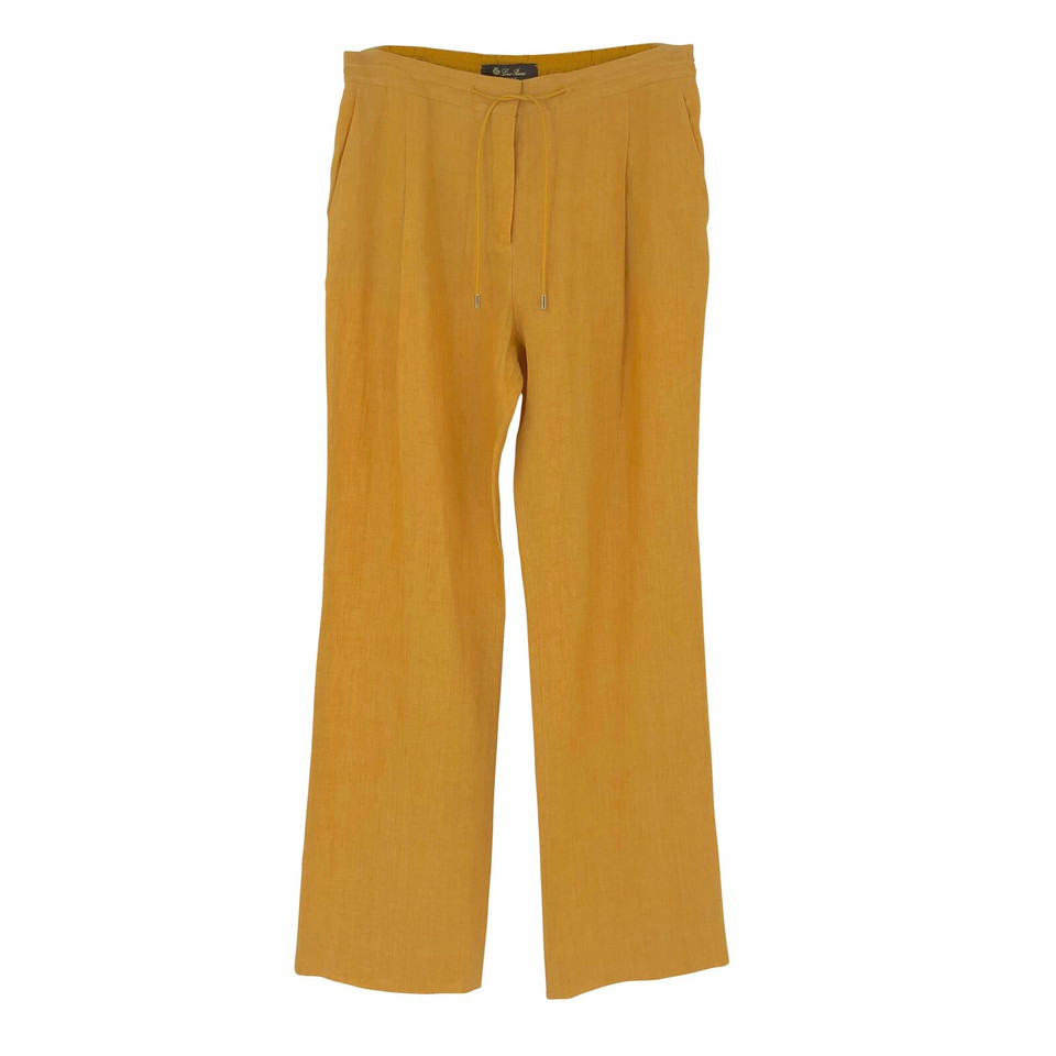 Loro Piana Trousers Linen in Yellow