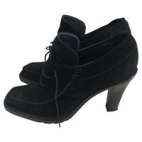 Navyboot Pumps/Peeptoes aus Wildleder in Schwarz