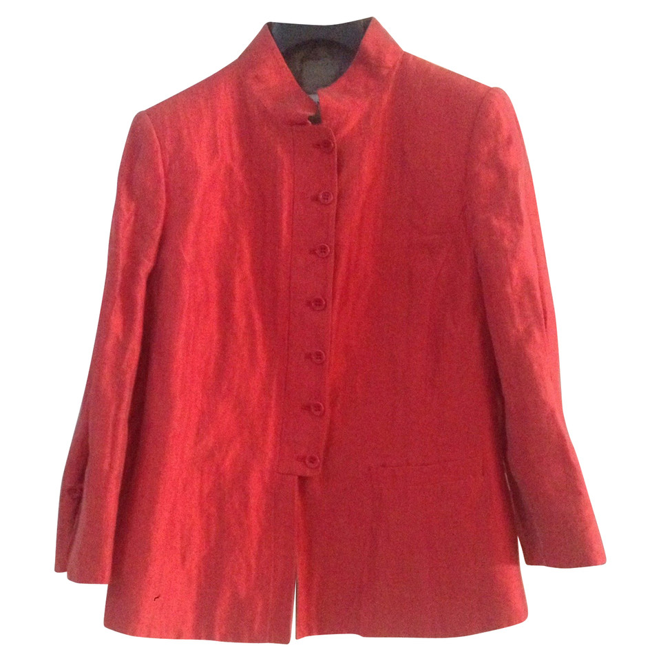 Armani Collezioni Giacca/Cappotto in Seta in Rosso