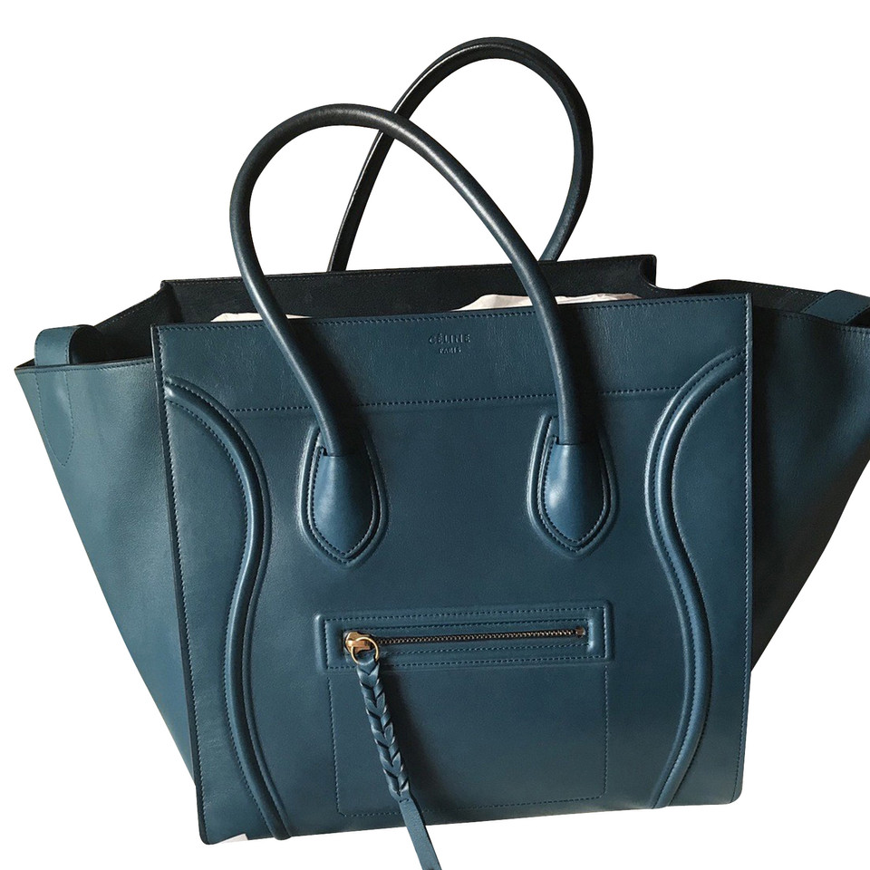 Céline Phantom Luggage en Cuir en Bleu