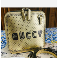 Gucci Guccy Sega Script Dome en Cuir en Doré