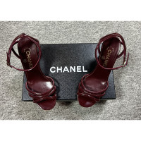 Chanel Wedges Patent leather in Red