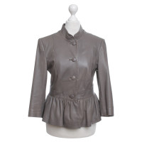 Temperley London Leather Jacket in Taupe