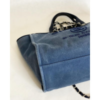 Chanel Deauville Tote Canvas in Blauw