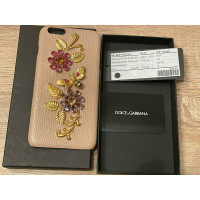 Dolce & Gabbana Accessoire aus Leder in Beige