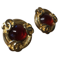 Chanel Ear clips with red stone