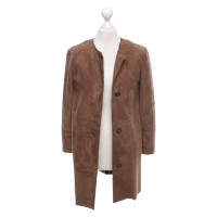 Max Mara Jacket/Coat Leather in Brown