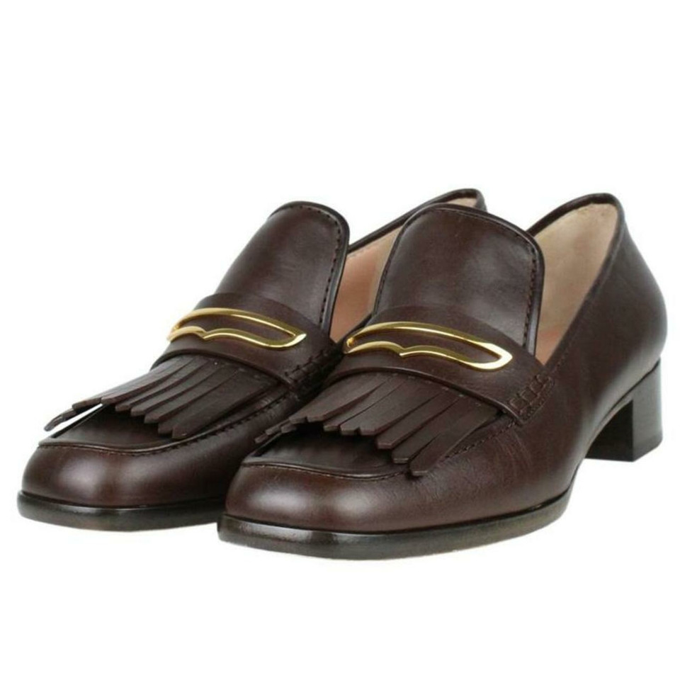 Alberta Ferretti Slippers/Ballerinas Leather in Brown