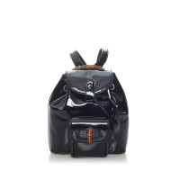 Gucci Bamboo Backpack Lakleer in Zwart