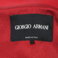 Giorgio Armani Manteau puriste en gris / rouge
