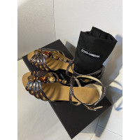 Dolce & Gabbana Sandalen aus Leder in Braun