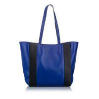 Alexander McQueen Shopper with Logo Leather in Blue