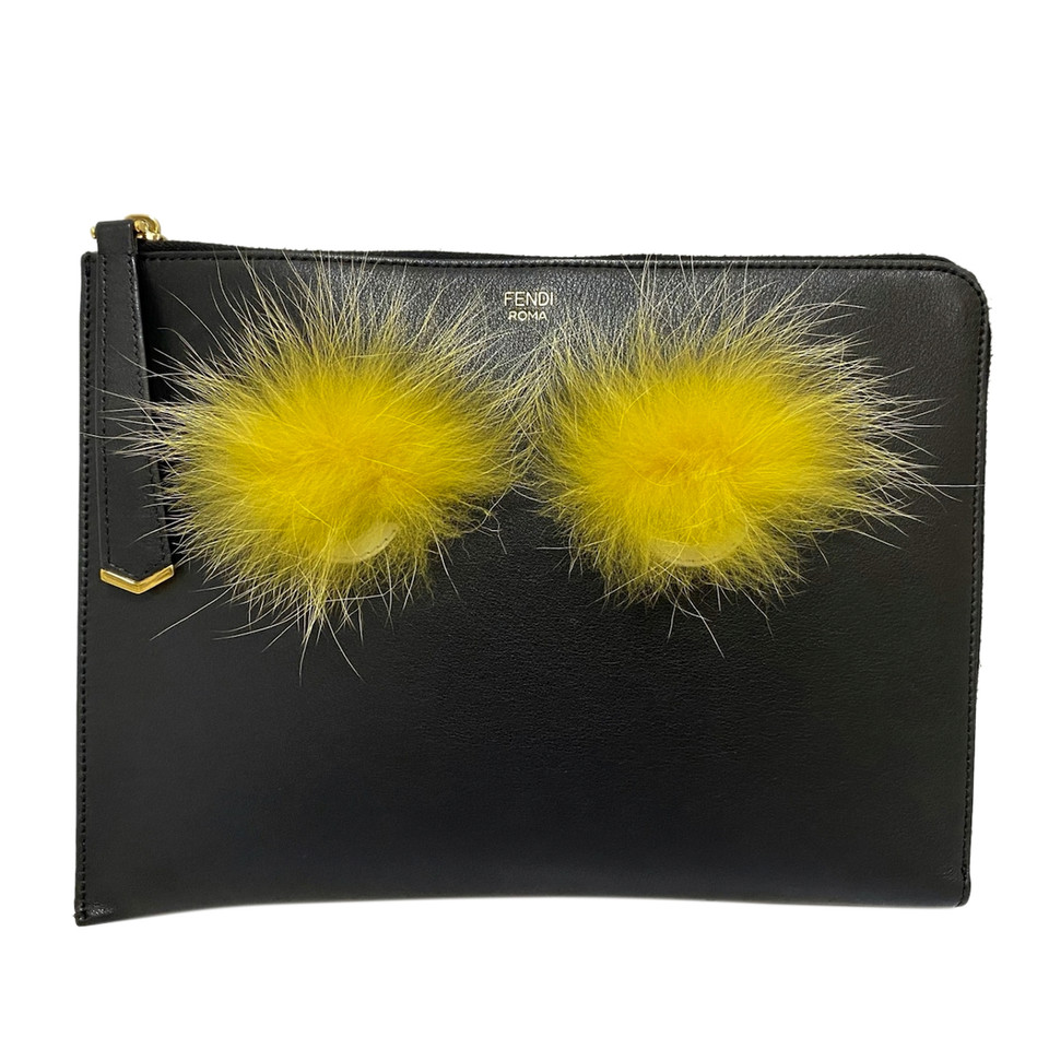 Fendi Clutch Leer in Zwart