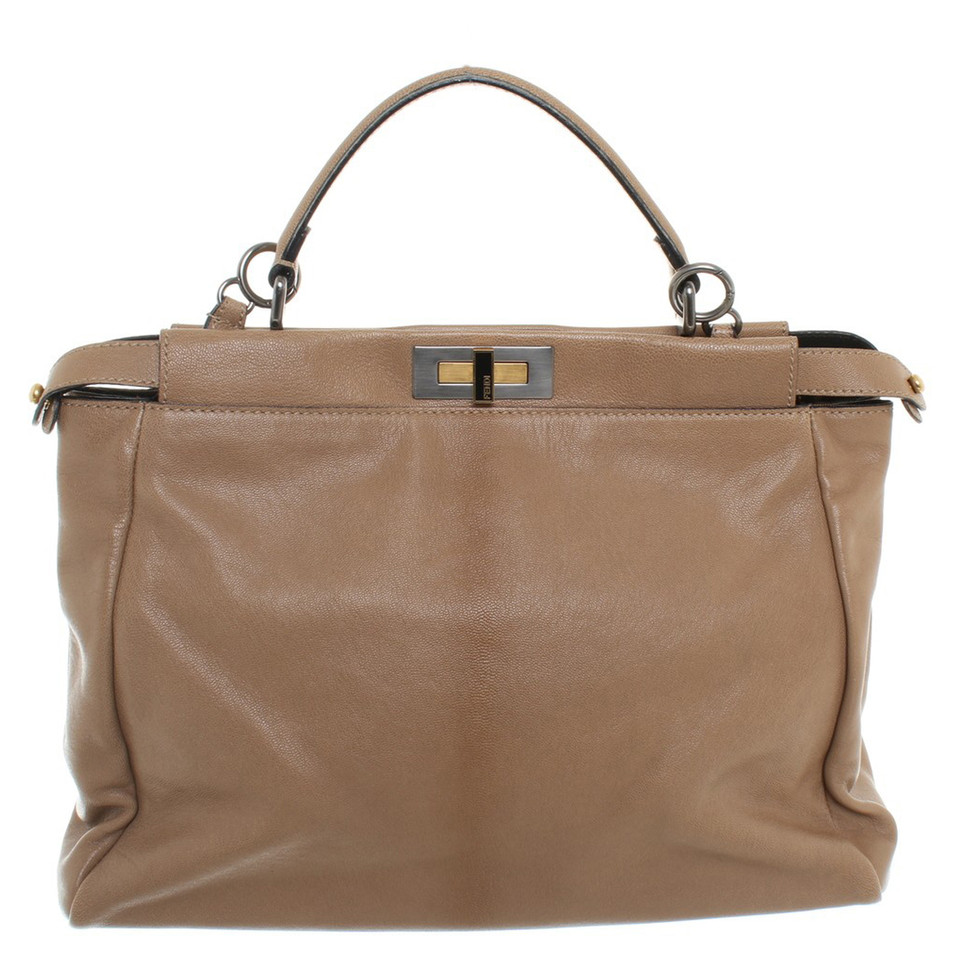 Fendi Peekaboo Bag Large Leather in Beige