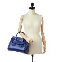 Alexander McQueen Heroine Bag 30 aus Leder in Blau