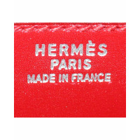 Hermès Sac A Depeches Leer in Rood