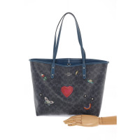 Coach Shopper in Tela in Blu