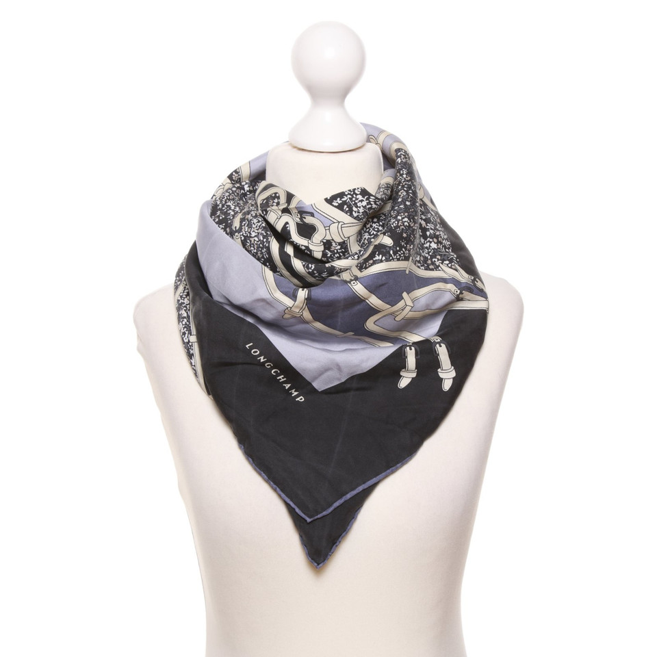 Longchamp Schal/Tuch aus Seide in Blau