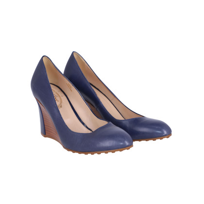 Tod's Wedges Leather in Blue
