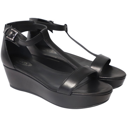 Tod's Wedges Leather in Black