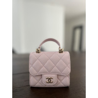 Chanel Classic Flap Bag Extra Mini Leer in Roze