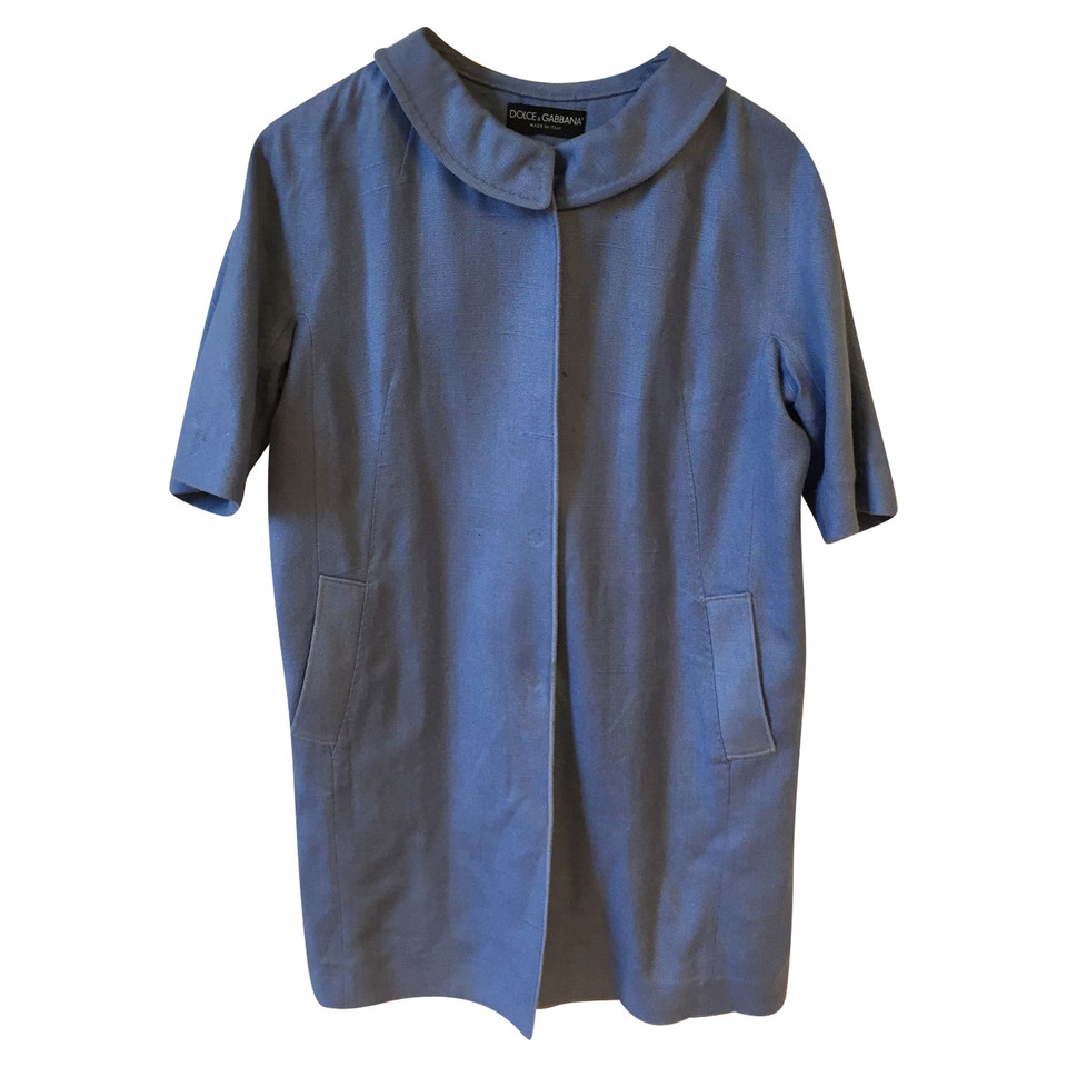 Dolce & Gabbana Jacke/Mantel aus Seide in Blau