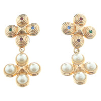 Swarovski Gold Earrings with Pearl