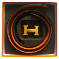 Hermès Ceinture noire/orange
