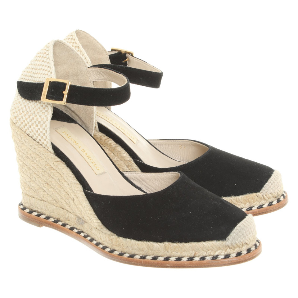 Paloma Barcelo Wedges Suede in Black