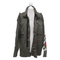 Off White Jacke/Mantel aus Baumwolle in Khaki