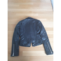 Balenciaga Jacke/Mantel aus Leder in Schwarz