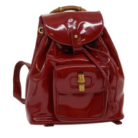 Gucci Bamboo Shopper Lakleer in Rood
