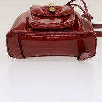 Gucci Bamboo Shopper Lakleer in Rood