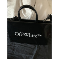 Off White Box Tote Lakleer in Zwart