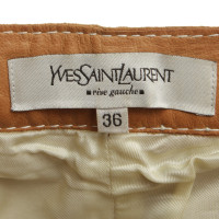 Yves Saint Laurent pantaloni di pelle in Beige