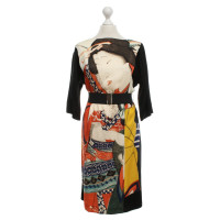 Dries Van Noten Silk dress with Asiaprint