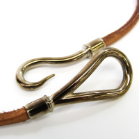 Hermès Jumbo Hook Halskette en Cuir en Marron