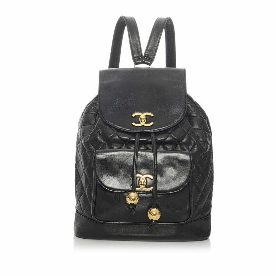 Chanel Backpack Leather in Black