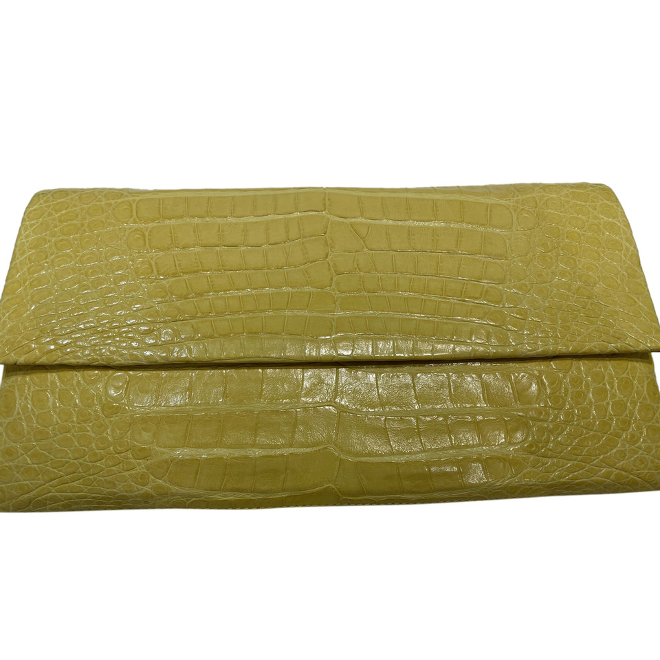 Nancy Gonzalez Clutch en Cuir en Jaune