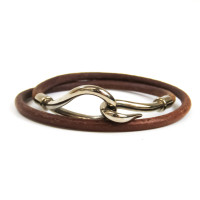 Hermès Jumbo Hook Halskette Leather in Brown