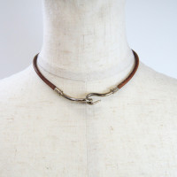 Hermès Jumbo Hook Halskette Leather in Brown