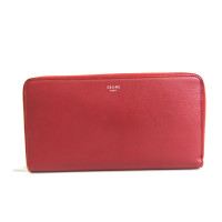 Céline Zip Around Wallet Leather in Red