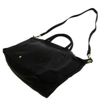 Longchamp Le Pliage aus Leder in Schwarz